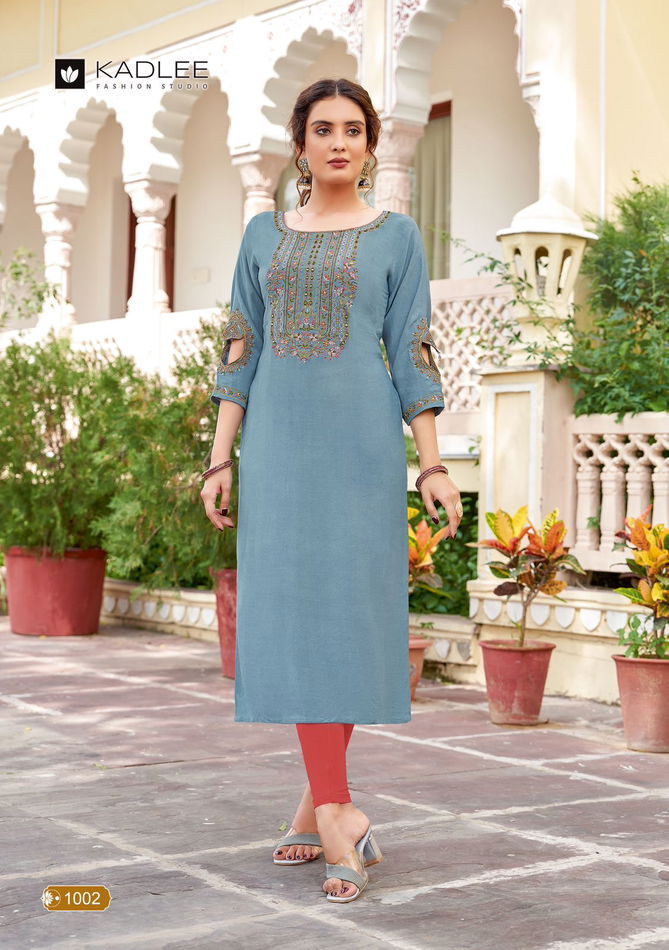 Aaisha By Kadlee Rayon Designer Kurti Wholesale Shop In Surat
